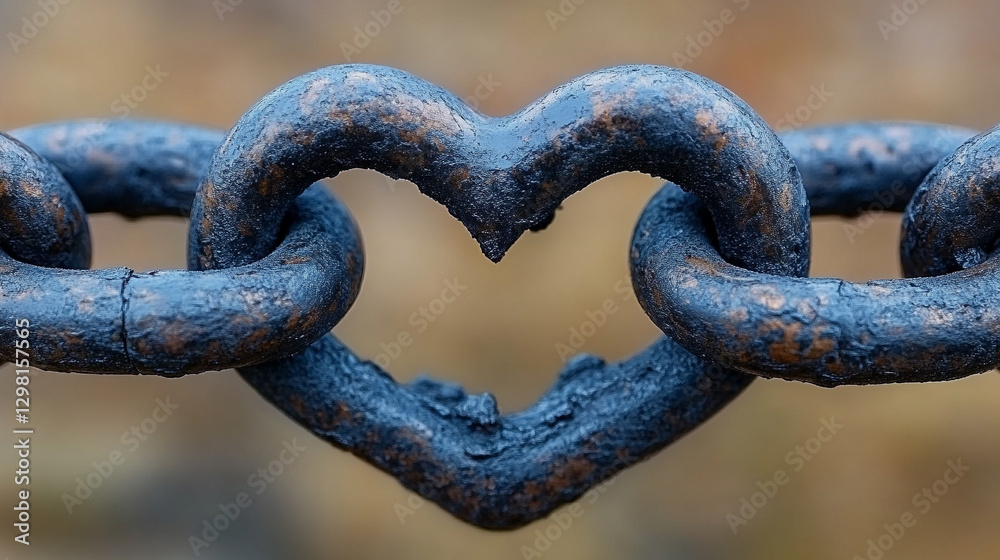 A pair of black chains intertwined to form a heart, symbolizing strength, connection, and the fragility of relationships, with one chain breaking, representing modern challenges and emotional upheaval A pair of black chains intertwined to form a heart, symbolizing strength, connection, and the fragility of relationships, with one chain breaking, representing modern challenges and emotional upheaval