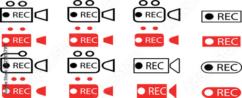 Video camera icon in flat style. Movie play vector illustration on white isolated background. Video streaming business concept.