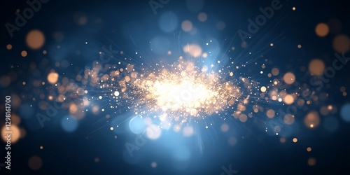 Wallpaper Mural Abstract cosmic explosion of glowing particles and sparkling light effects against a dark background representing energy science and futuristic motion dynamics Torontodigital.ca