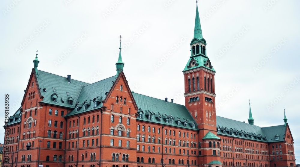 Fototapeta premium Line Art Illustration of Stockholm City Hall