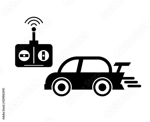 Remote control car silhouette icon. Vector.