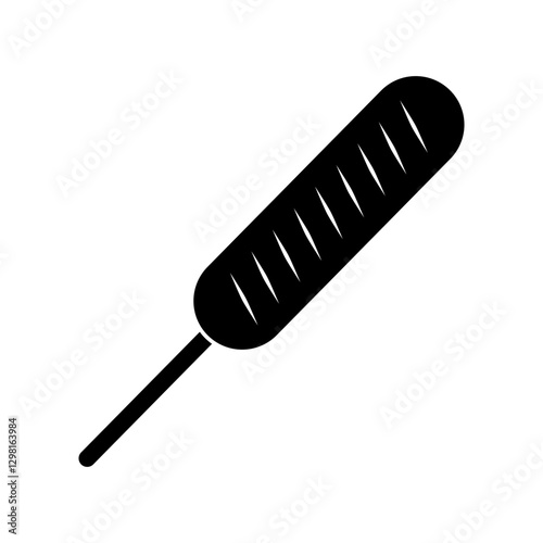 Sausage on stick silhouette. Vector.