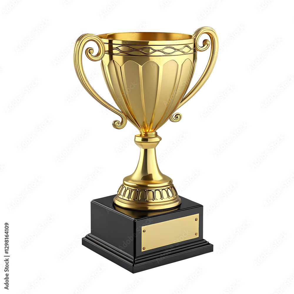 Fototapeta premium gold cup isolated on white