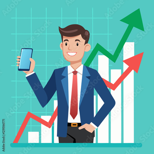 businessman with graph