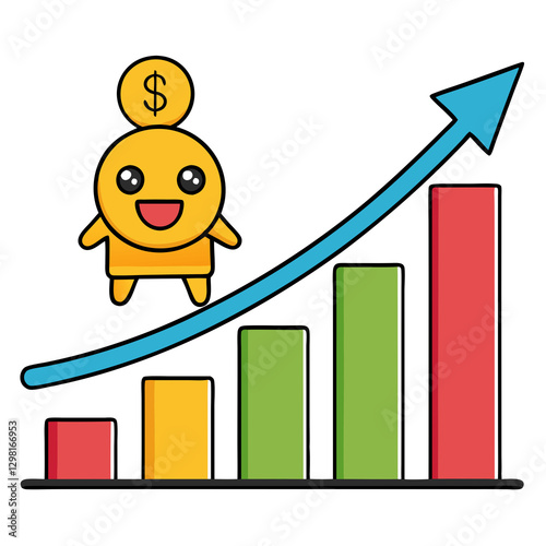 business graph with arrow