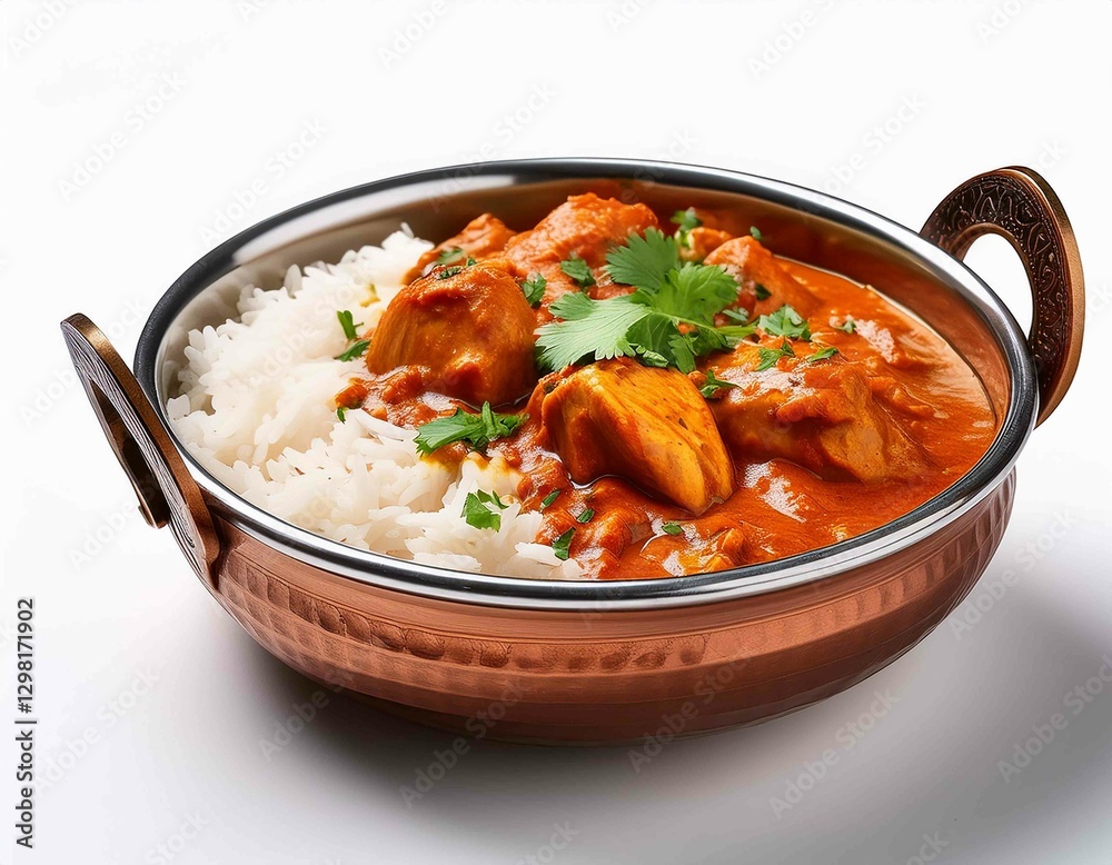 Indian Curry Dish Chicken Tikka Masala garnished Indian Curry Dish Chicken Tikka Masala garnished