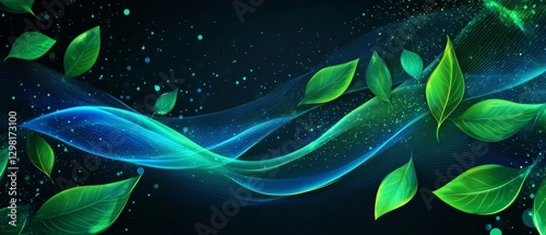 
air fresh mint wind effect flow leaf green background 3d leaves wave swirl clean magic breath abstract light vector flying isolated cool nature eco tea blue spiral menthol plant sparkle png vortex