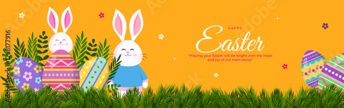 Vector illustration of Happy Easter social media template