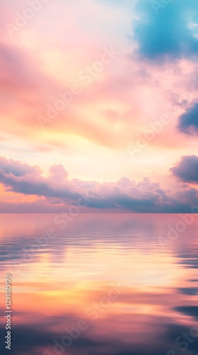 soft pastel cloud reflections in warm dreamy tones