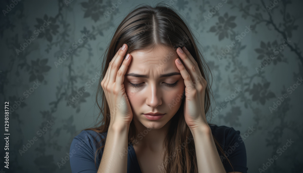 Depressed woman with head in hands. Mental health concept. Depressed woman with head in hands. Mental health concept.