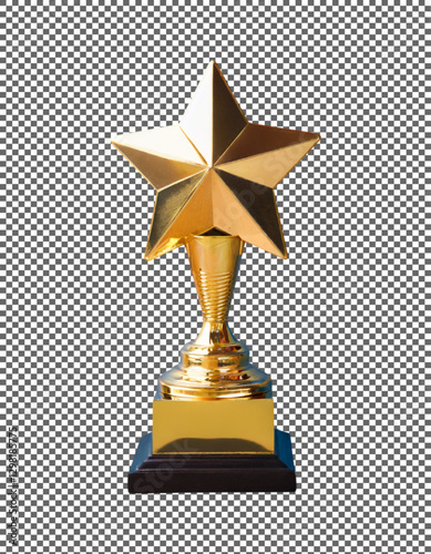 gold star trophy award, Premium Gold Star Trophy for Celebrating Achievements on transparent background, png, psd
