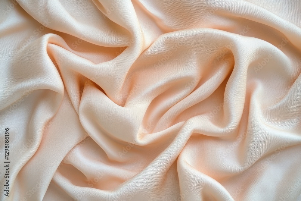 Obraz premium Soft Peach Fabric Draped Elegantly with Subtle Texture and Flow