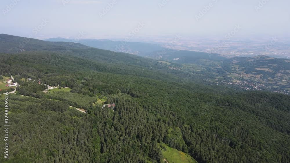 Aerial summer view of Koprivkite area at Rhodopes Mountain, Plovdiv Region, Bulgaria Aerial summer view of Koprivkite area at Rhodopes Mountain, Plovdiv Region, Bulgaria