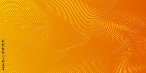 Abstract glowing wave lines on orange background. Dynamic wave pattern. Modern flowing wavy lines. Futuristic technology concept. Suit for banner, poster, cover, brochure, flyer, website