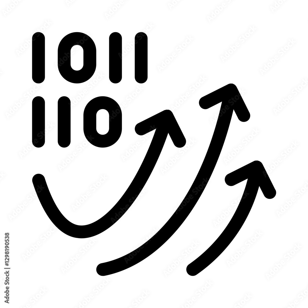 binary rise line style, perfect for user interface projects