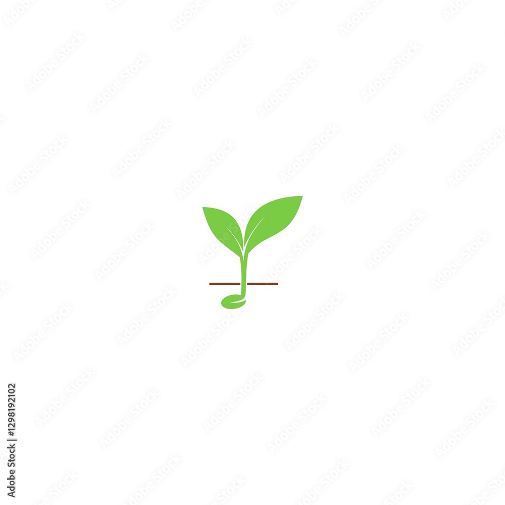 Young plant in ground icon isolated on white background Young plant in ground icon isolated on white background