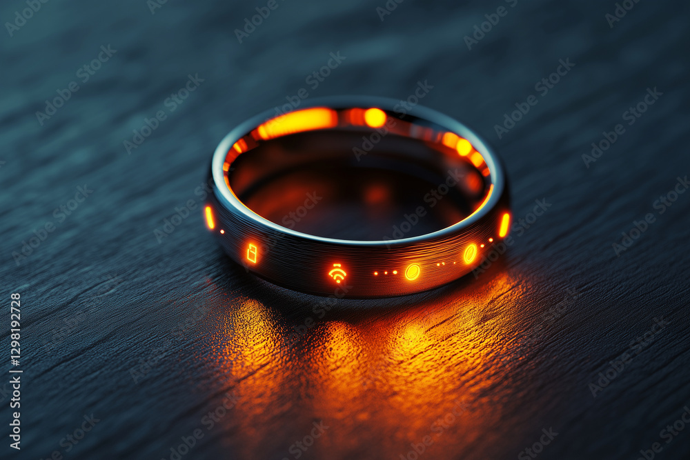 A futuristic smart ring with glowing icons, symbolizing biohacking, health tracking, sleep optimization, and digital wellness. A futuristic smart ring with glowing icons, symbolizing biohacking, health tracking, sleep optimization, and digital wellness.
