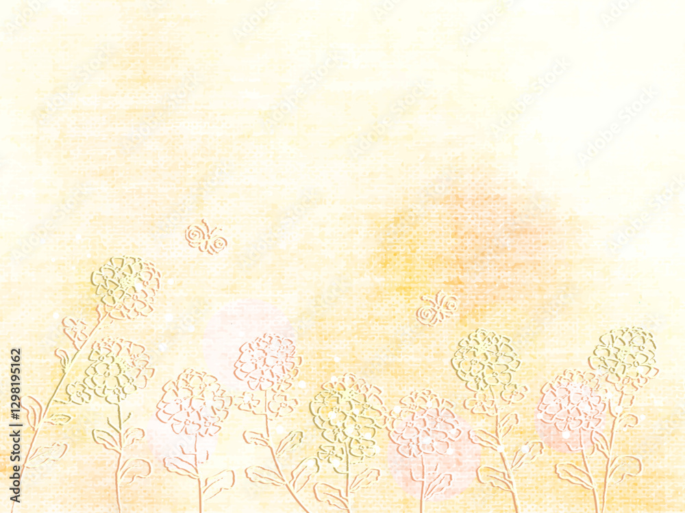 Fototapeta premium 菜の花の背景イラスト