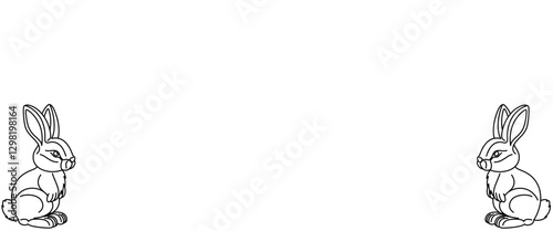 vector illustration of a rabbit, line art style. easter design elements