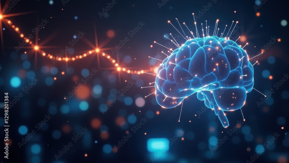 Swarm Ai. Brain is connected to network of lights Swarm Ai. Brain is connected to network of lights