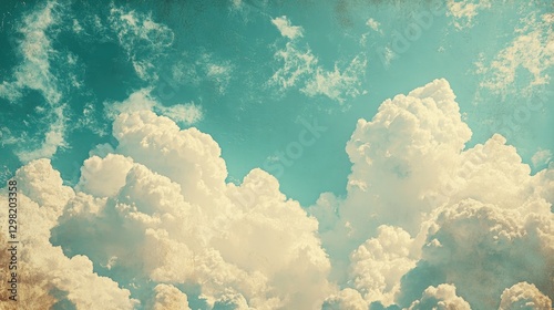 Vintage sky with big clouds; beautiful background; desktop wallpaper