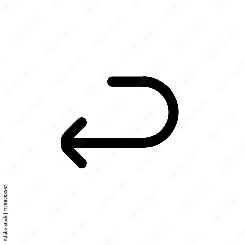 u turn left line style, perfect for user interface projects u turn left line style, perfect for user interface projects