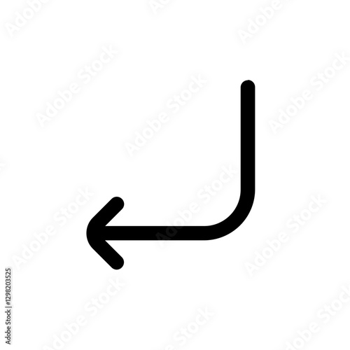 turn left line style, perfect for user interface projects