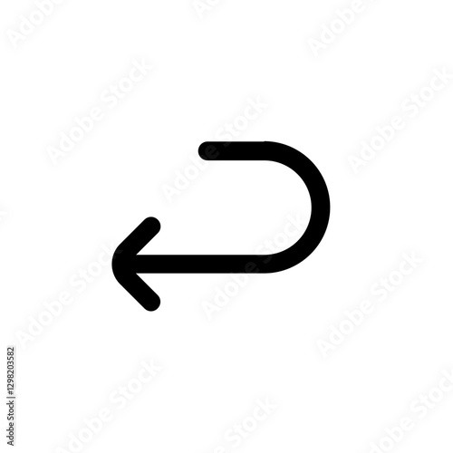 u turn left line style, perfect for user interface projects