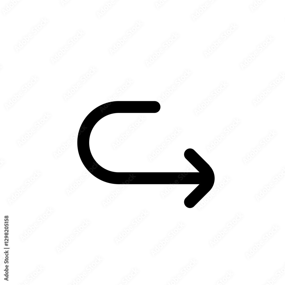 u turn right line style, perfect for user interface projects u turn right line style, perfect for user interface projects