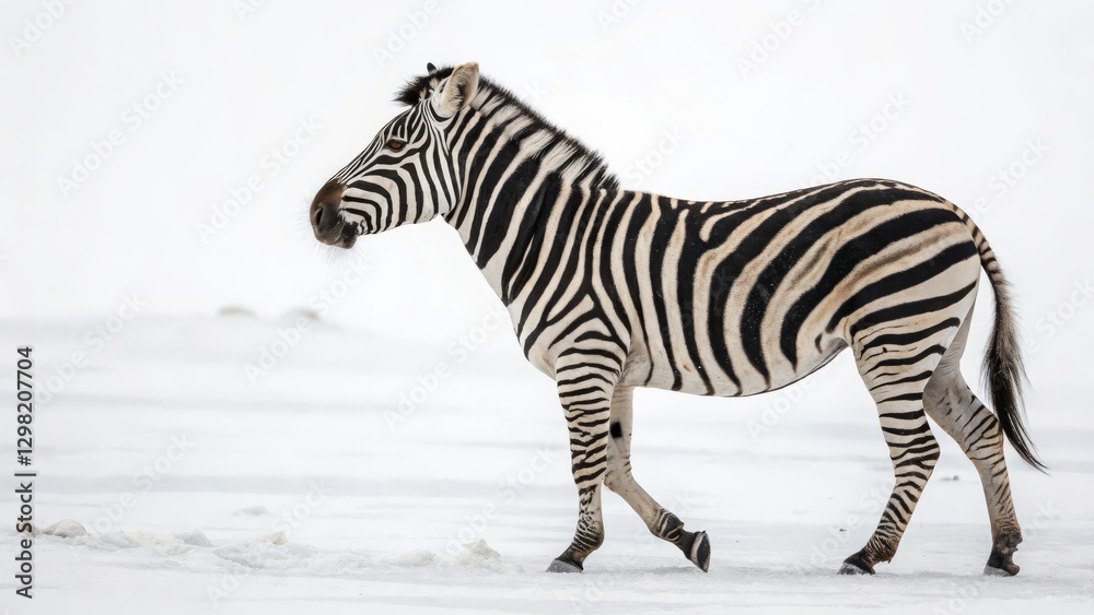 Naklejka premium Zebra in Snow