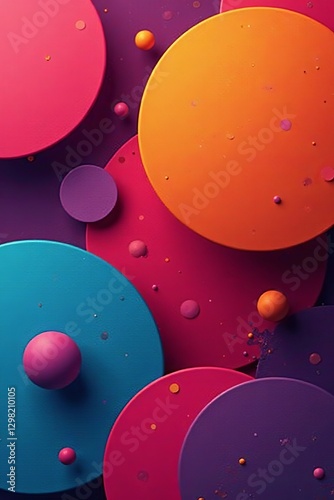 Abstract geometric circles in vibrant colors for modern wallpaper, abstract, vibrant