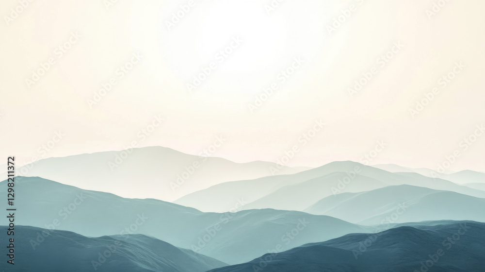 A breathtaking mountain landscape with soft A breathtaking mountain landscape with soft