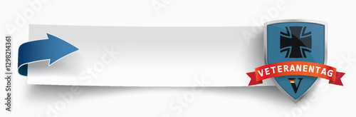 Papierzettel Banner Veteranentag 15. Juni	