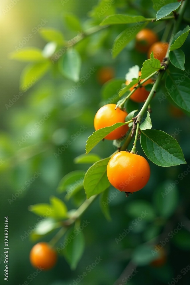 Beautiful kumquat tree with small vibrant orange fruits, outdoors, tropical Beautiful kumquat tree with small vibrant orange fruits, outdoors, tropical