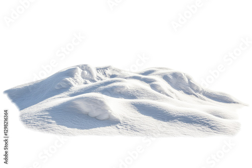  Winter snow landscape on transparent background