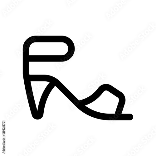 ankle strap heels line style, perfect for user interface projects