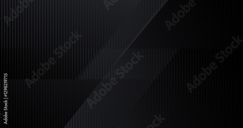 Dark deep black grey dynamic abstract background with diagonal lines. Modern creative halftone premium gradient. 3d cover of business presentation banner for sale event night party. Soft shadow carbon