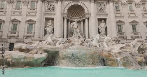 Fountain di Trevi editorial video. Rome turist destination. Italia architecture video clip.