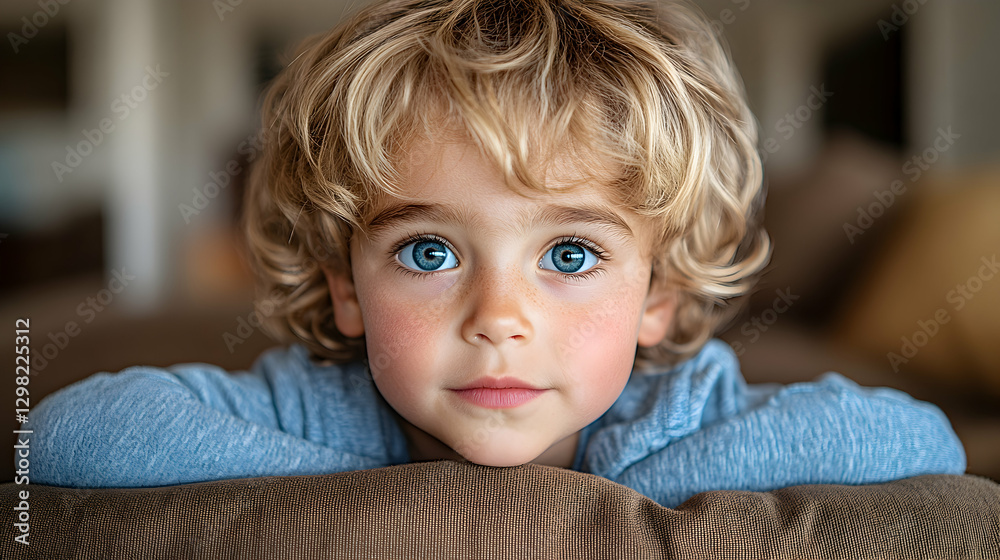 Toddler boy portrait, indoor home setting Toddler boy portrait, indoor home setting