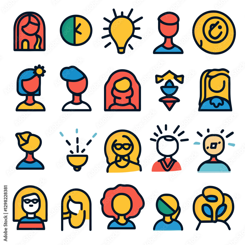 Diverse Avatar Vector Icons Collection - Creative Design Faces and Avatars Diverse Avatar Vector Icons Collection - Creative Design Faces and Avatars
