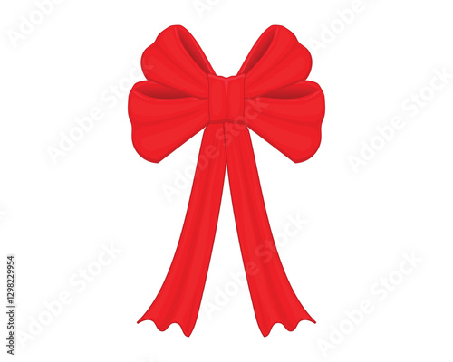 vector design of a red gift ribbon which is usually used as decoration to beautify the appearance of gifts or prizes