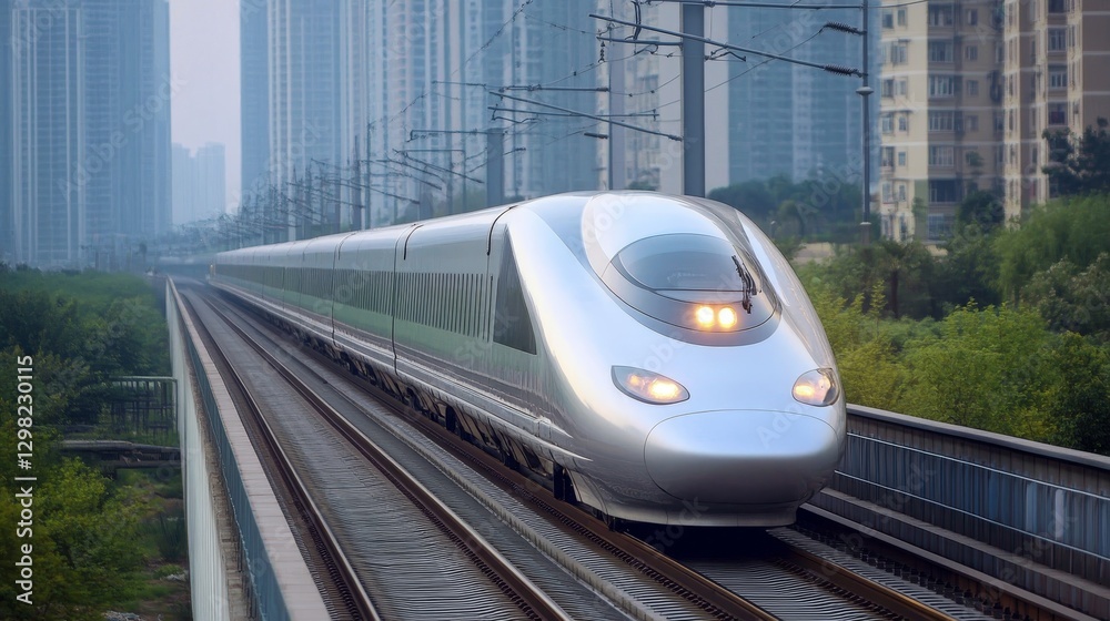 Naklejka premium Exploring the world of high speed trains innovations in rail travel and transportation efficiency
