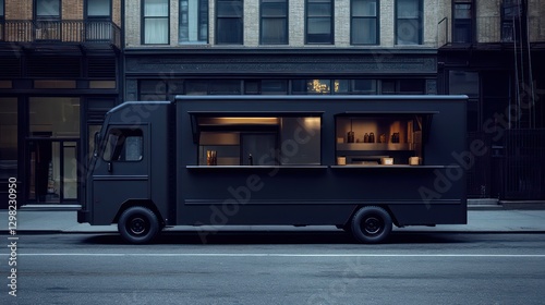 City food truck parked on street