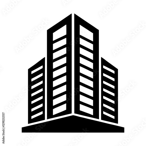 Building Icon Vector. House and Apartment Silhouette Symbol