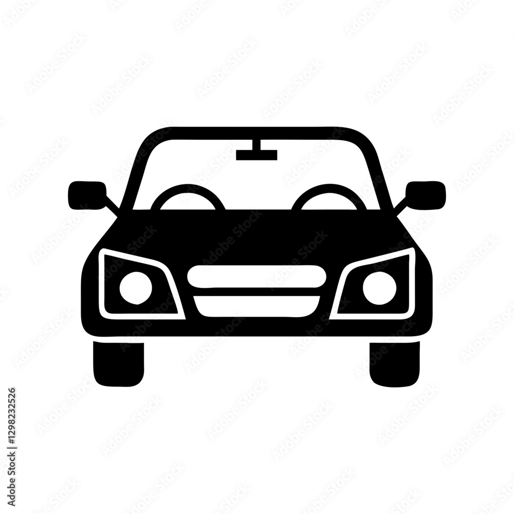 Car Icon Vector. Front View Vehicle Silhouette Symbol Car Icon Vector. Front View Vehicle Silhouette Symbol