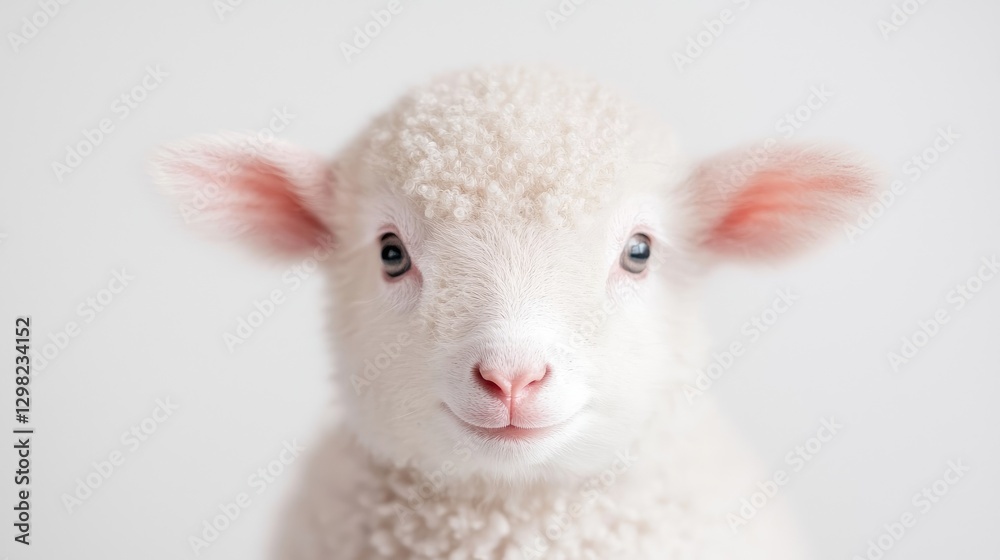 Cute lamb portrait, studio shot, white background, spring (1) Cute lamb portrait, studio shot, white background, spring (1)