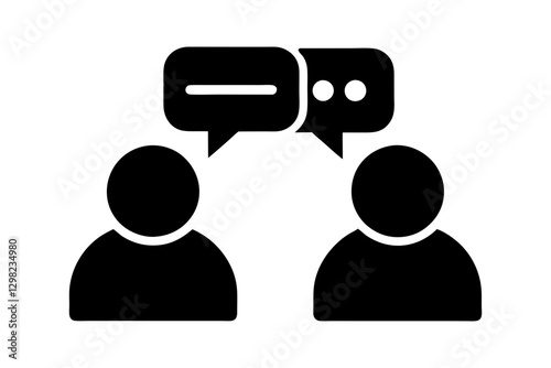 Communication Icon Vector.  People Talking with Speech Bubbles Symbol