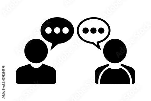 Communication Icon Vector.  People Talking with Speech Bubbles Symbol