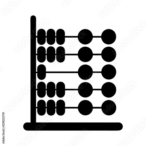 Abacus Icon Vector. Educational Math Counting Tool Symbol