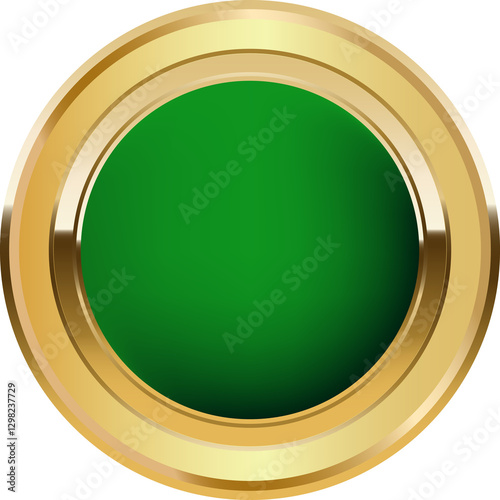 Button stainless chrome 3d on white background